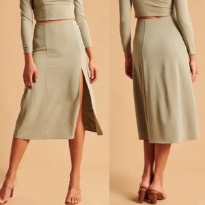 Abercrombie & Fitch Midi Skirt with High Slit